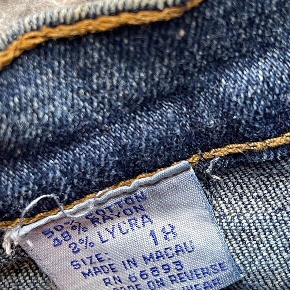 Jeantonics Jeans Womens Size 18 Blue Denim Tapered Skinny Dark Wash - Picture 13 of 15